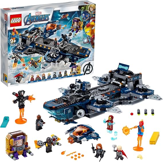 LEGO Marvel Avengers Helikoptaşır 76153 Marvel Avengers Aksiyon Minifigürleriyle LEGO Yapım Oyuncağı (1244 Parça)