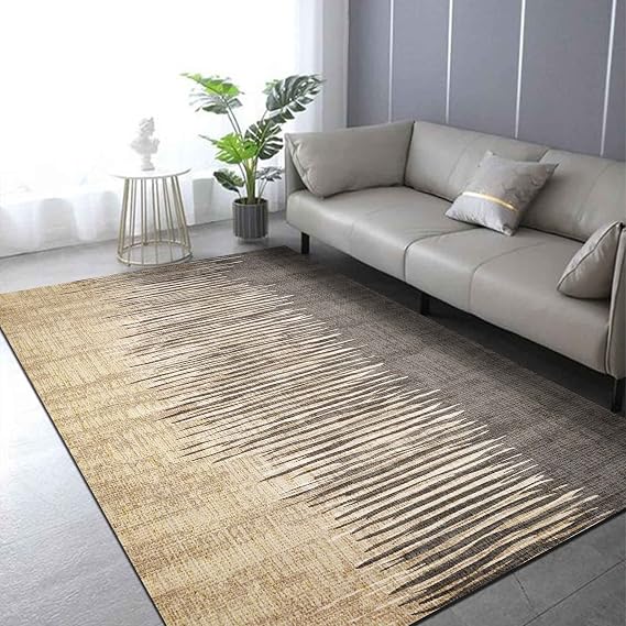 Latte Dizayn Borin Desenli Kadife Pamuk Tabanlı Yıkanabilen Kaydırmaz Antibakteriyel Salon Halısı (80X200)