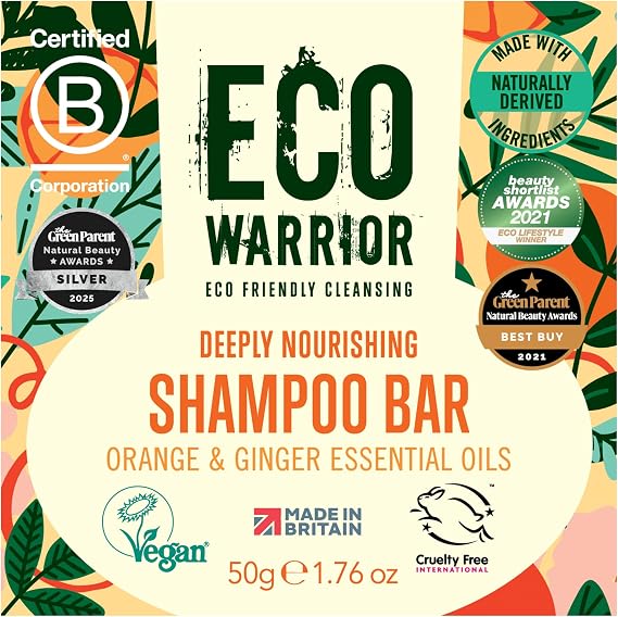 Eco Warrior Deeply Nourishing Mini Shampoo Bar, Vegan Travel Size, 50g