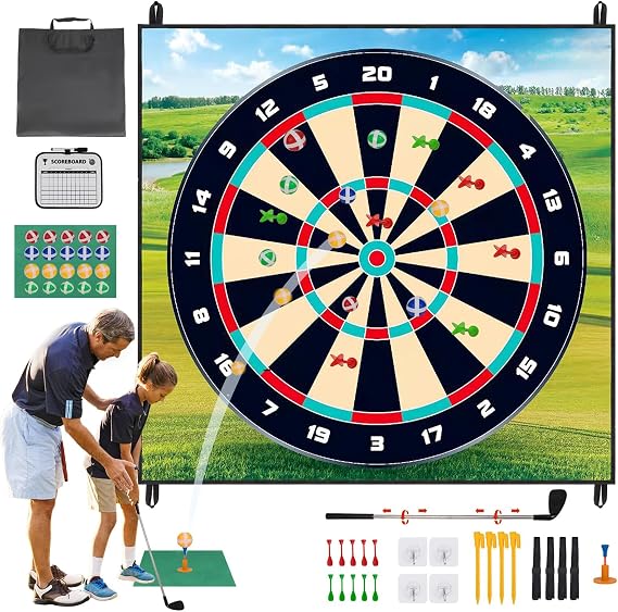 Golf Chipping Game Set, Sticky Golf Dart Practice Hitting Mat