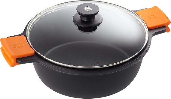 BRA Efficient | Tall saucepan with glass lid and removable silicone handles
