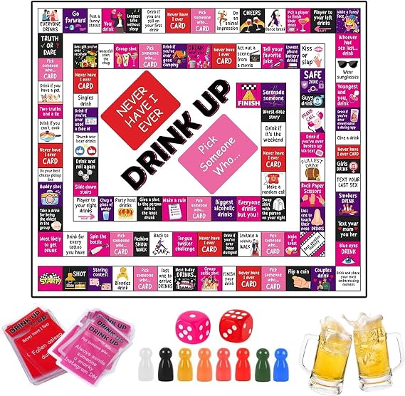 Drinking Games, Board Games for Adults, Couples Games Adult Monopoly Board Game for Girls Night Bachelorette, Date Night Ideas Party Game Suitable for Friends Parties and Family Gatherings(C)
