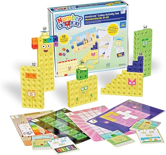 Learning Resources Numberblocks MathLink Cubes 31-40 Activity Set, Age 3+