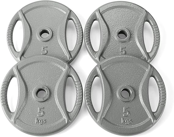 Amazon Basics 2.5 cm Grip Weight Plates, Charcoal