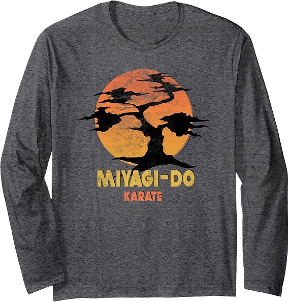 The Karate Kid Miyagi-Do Sunset Logo Vintage Logo Long Sleeve T-Shirt