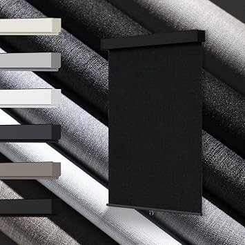 Blackout Roller Shades, Cordless Roller Blinds for Windows, Thermal Insulated Fabric Window Shades UV Protection for Home, Office, Bedroom, Door, Black, 34" W x 72" H