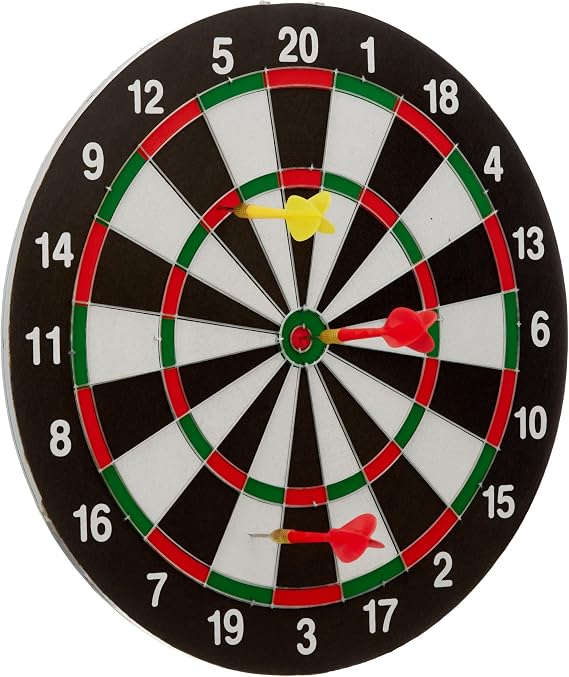 delta spor Dart Seti 38 cm (15 İnç) + 6 Dart Oku (6 Gr) Hedef Tahtası