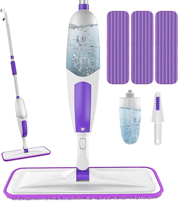 Microfibre Spray Mops for Cleaning Floors - Floor Mop with 3 Washable Pads