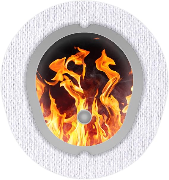 Sticker Cover for the Dexcom G7 Sensor 2X Flames myDili Diabetic-Accessories