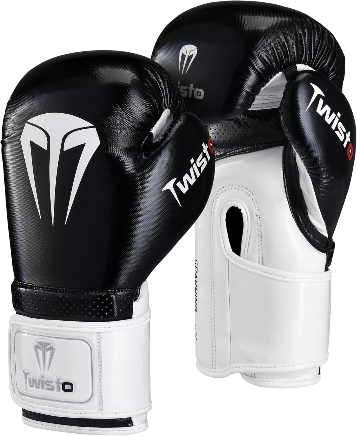 Twisto Boxing Gloves – Professional Training & Sparring Gloves for Men & Women – Muay Thai, MMA, Kickboxing, Heavy Bag, Gym Workout – Premium PU Leather with Wrist Support – 10oz 12oz 14oz 16oz