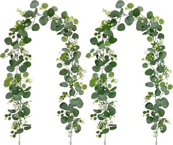 2 Pieces Artificial Eucalyptus Garlands, 180 cm Eucalyptus Garlands