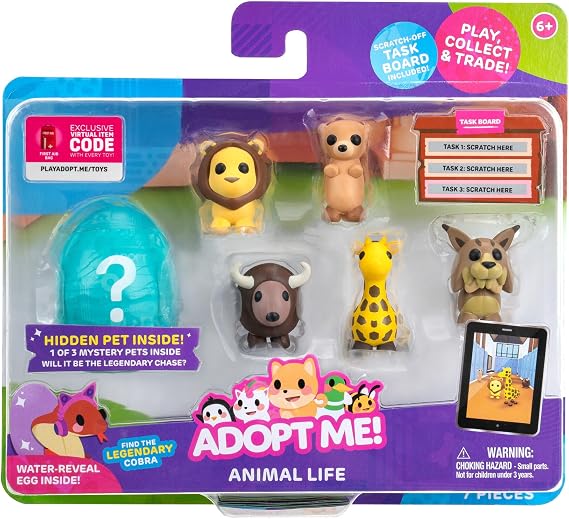 Adopt Me! Pets Multi-Pack Animal Life - Hidden Pets - Top Online Game - Exclusive Virtual Item Code Included - Fun Collectible Toy for Kids