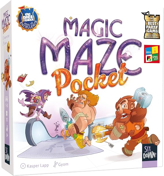 Sit Down | Magic Maze Pocket | Board Game | Ages 8+ | 2-8 Players | 15 Minutes Playing Time, Illustrated Box