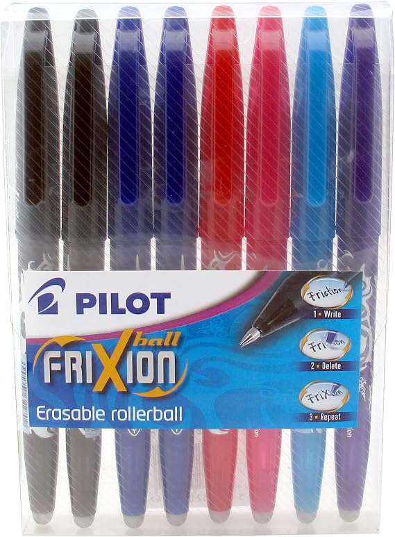 Pilot Frixion Erasable Rollerball 0.7 mm (Pack of 8) - Assorted