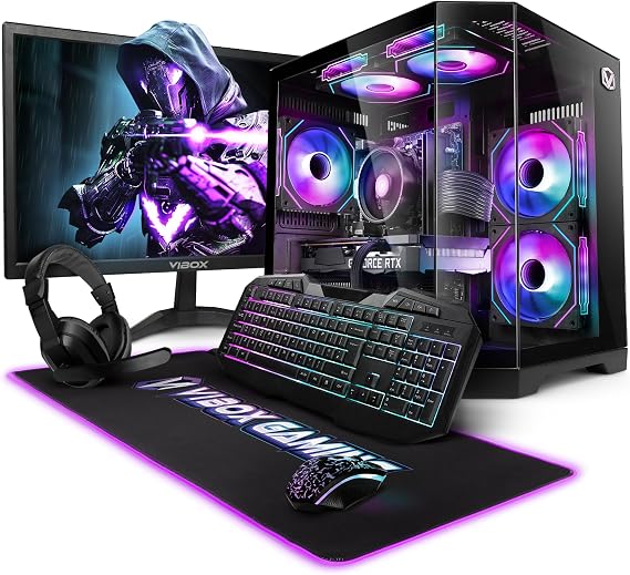 Vibox Gaming PC Bundle • AMD Ryzen 5 5500 6-Core • Nvidia RTX 3050 6GB • 16GB RAM • 500GB SSD • Windows 11 • 23" Monitor • WiFi • Black