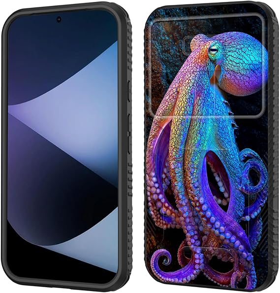 Pixel 11 Pro XL用ケース スライドカメラレンズカバー内蔵、高耐久 耐衝撃保護 デュアルレイヤーケース Google Pixel 11 Pro XL 6.8インチ 2026年用 タコ。