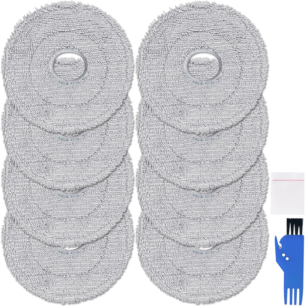 Mop Pad Replacement Parts for Dreame L10s UltraL10s ProX20 ProL10 UltraL10s Pro Ultra HeatL10s Pro Gen 2L10 Prime, for Xiaomi X10X20 Robot Vacuum Cleaner, 8 Pcs Microfiber Mop Clothes
