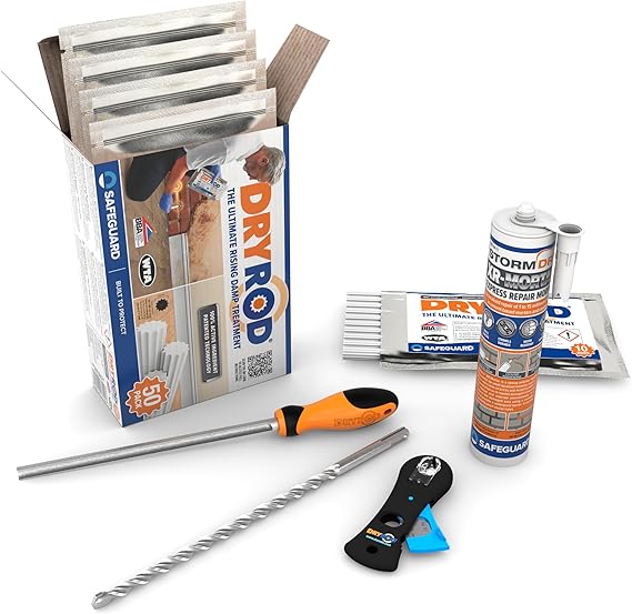 Dryrod DPC Damp Proofing Rods Kit: Treats 6 Linear metres (9" wall) - BBA Approved Rising Damp Treatment in Walls. Stronger Than DPC Injection Creams