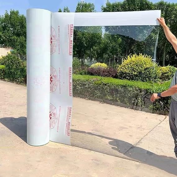 Polycarbonate Sheets Roofing Clear Plastic Panels for Outdoor Canopy,Greenhouse,Waterproof and UV-Protected Shatterproof Board,Window Rain Roof Cover(1m x 6m(3.3ftx19.7ft)