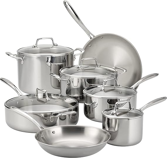 Tramontina Cookware Set Tri-Ply Clad (12-Piece) 80116/1012DS