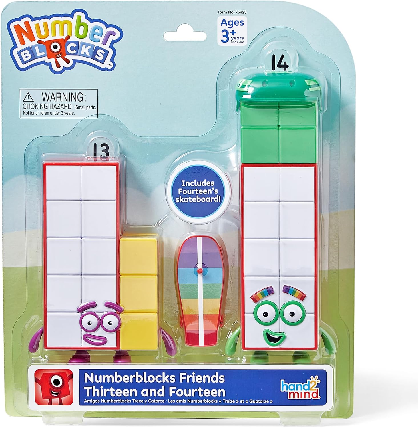 hand2mind Numberblocks Friends Thirteen and Fourteen Figures, Numbers for toddlers, math toys for kids ages 3-5, Small figurines for kids, Preschool