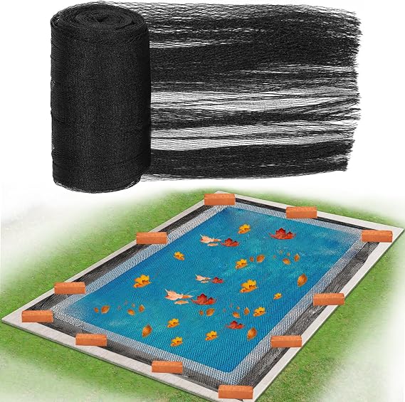 19.6 x 36フィート プールリーフネットカバー 地下プールカバー 長方形スイミングプールカバー メッシュプールカバー 14 x 26フィートの地下スイミングプール用、プールに葉を寄せ付けません