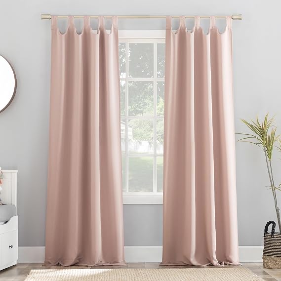 Sun Zero Easton Enerji Tasarruflu Karartma Halkalı Üst Perde Paneli, 101,6 cm x 160 cm, Pembe