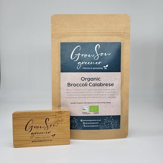 Broccoli Microgreen & Sprouting Seeds | Organic Calabrese, Quick Growing, Nutrient-Packed, Compostable Packaging (1kg)