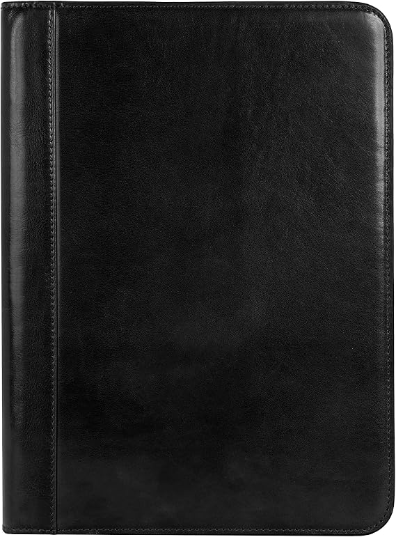 Leather Portfolio Folder A4 Document Case Business Padfolio Organizer Folio - Time Resistance