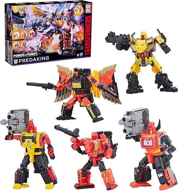 Transformers Primes Predaking'in Gücü, 5 Dönüştürücü Predacon Figürlü Koleksiyonluk 18 İnç Titan Sınıfı Birleştirici, 15+