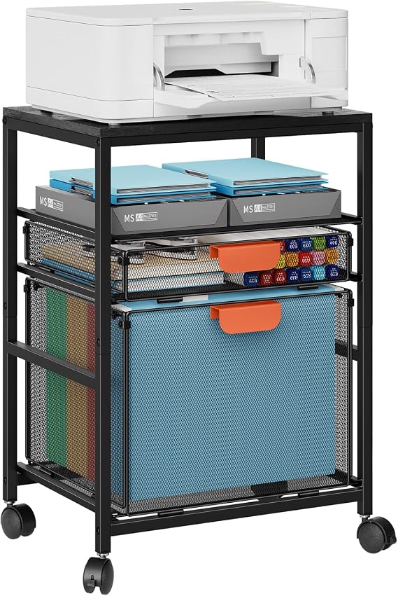 Marbrasse Trolley on Wheel,Printer Rolling Storage Cart with Drawer