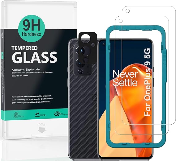 Ibywind Screen Protector For OnePlus 9 5G[2 Pack],9H Hardness Tempered Glass,With 1Pc Camera Lens Protector,Easy to Install