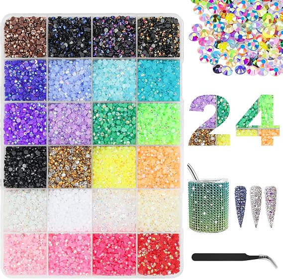 24 Colore Bedazzling Kit, with 1 Clip 24000 Imitation Diamonds