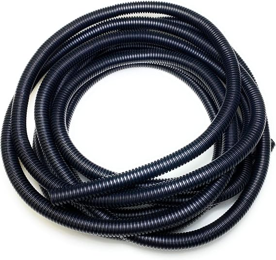 PE Black Corrugated Flexi Pipe Tube Non-Split 6.2mm - 2m