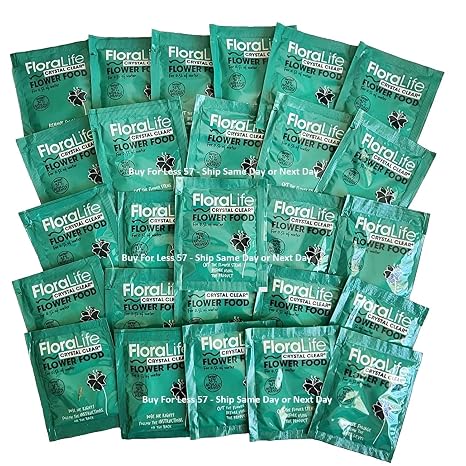 GARDEN TRENDS Floralife Crystal Clear Cut Flower Fertilizer Powder 20 Packets