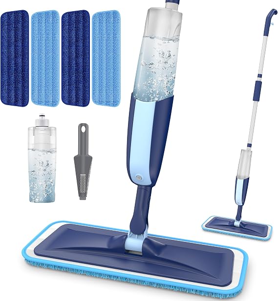Mop Mop with Sprayer, Floor Cleaning Mops with 3 Pads