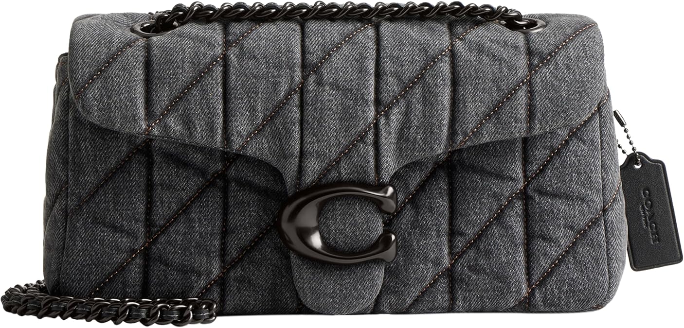 Coach Women's Quilted Tabby Shoulder Bag 26, V5/Black Denim, One Size