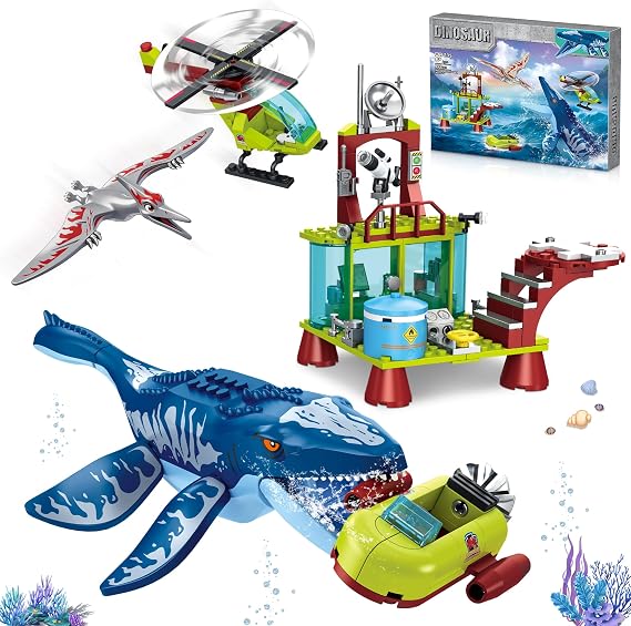 Ocean Explorer Mosasaurus Dinosaur Building Set Toys for Kids Boys Age 6-12
