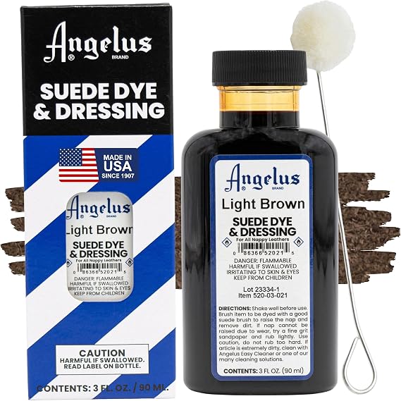 Angelus Suede Dye, Light Brown, 3 Ounce Bottle (520-03-021)