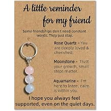 Friendship Crystal Gift Set - Rose Quartz, Moonstone & Aquamarine Gemstones with Heartfelt Message Card, Emotional Support Gift for Best Friend, Women, Her | You Are Loved Keepsake