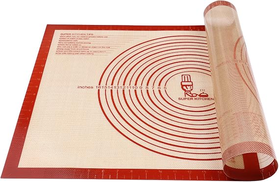 Super Kitchen Non-Slip Silicone Pastry Mat Large Baking Mat Dough Rolling