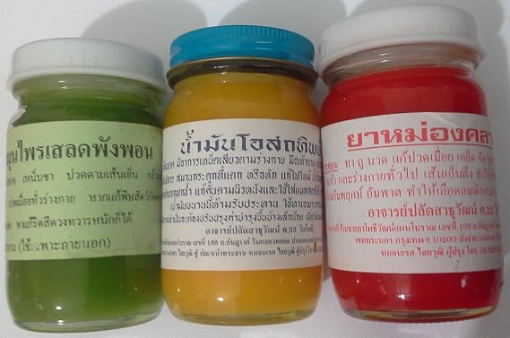 Thai Massage Balms *Wat Pho Temple* Healing Green,RED & Yellow Herbal 100g XXL Jars *All Natural Product*