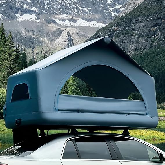 Inflatable Rooftop Tent, Portable Windproof Air Dome for 2 People, Waterproof Camping Roof Tent for Cars & SUVs, Easy Set-up All Season
