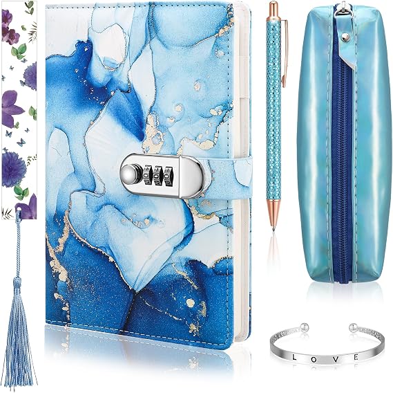 Secret Diary with Lock, Journal Notebook Set Gifts for Ages 6-12