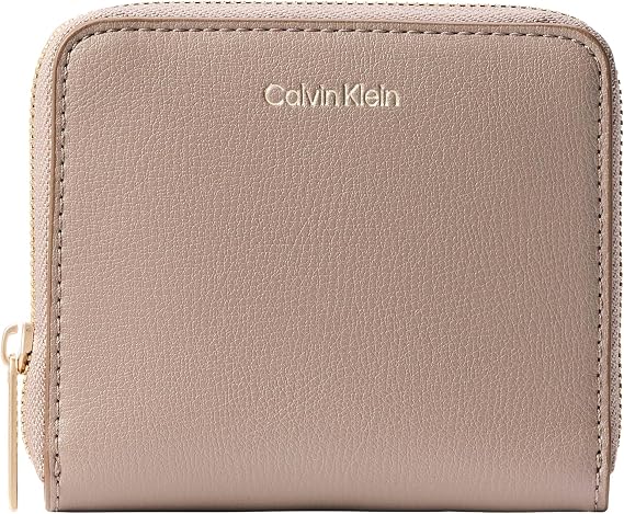 Calvin Klein FOIL LOGO MEDIUM ZIP AROUND Kadın Cüzdan Black/Toasted Coconut OS