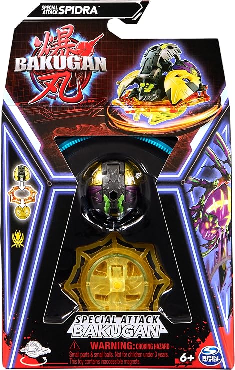 BAKUGAN, Special Attack Spidra, Spinning Collectible, Customisable Action Figure and Trading Cards, Kids’ Toys for Boys and Girls 6 and up