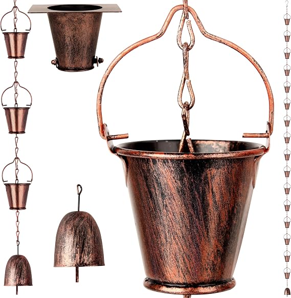 Rain Chains for Outside Adapter,16Cups