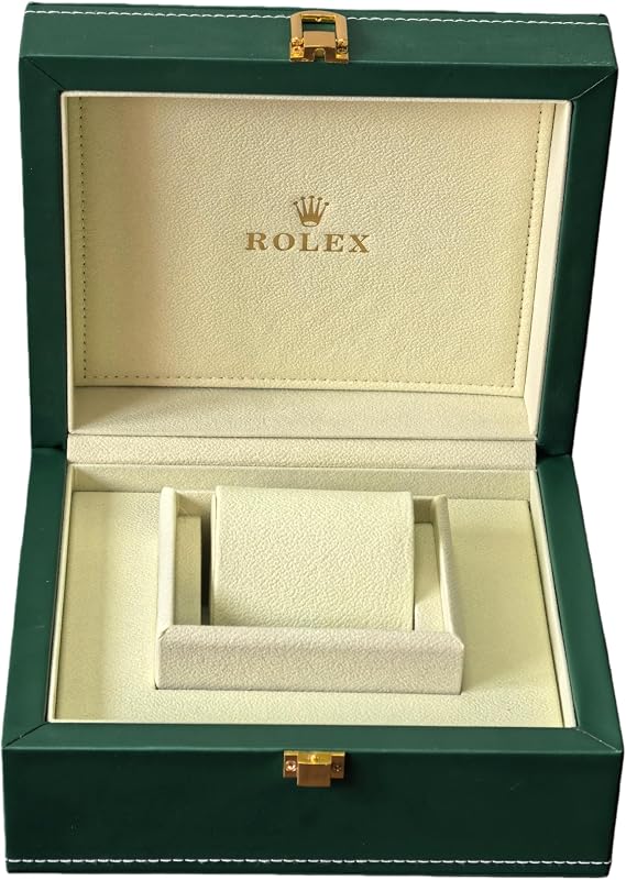 Watch Collector Case Single Slot Green Leatherette Watch Box Cream Lining for Rolex Daytona