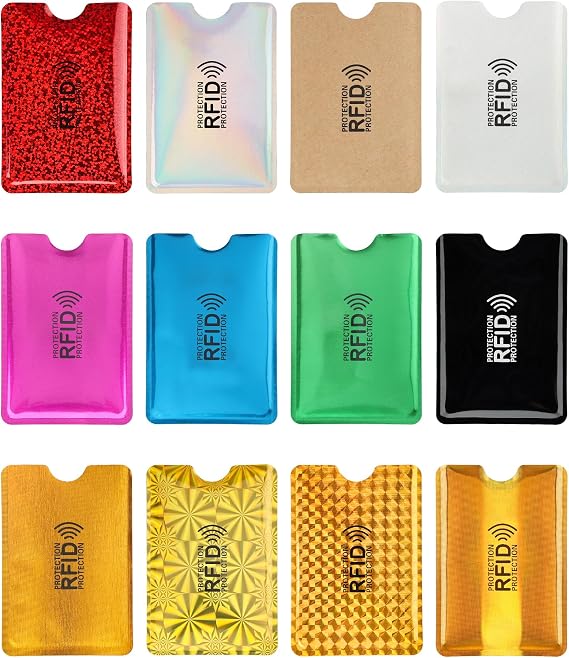 12 Pcs Colorful RFID Card Holder,RFID Blocking Sleeves Credit Card