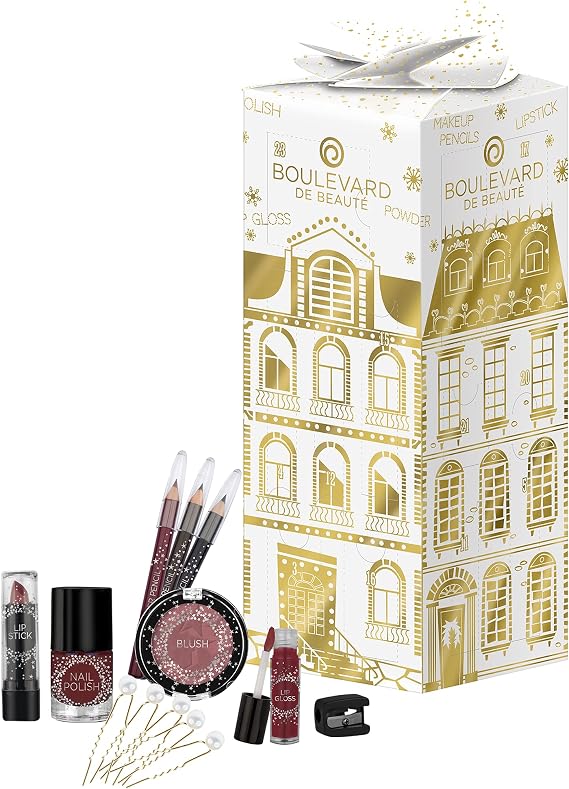 Beauty in the City Cosmetic Advent Calendar 24 Make-Up Surprises Highlights for Eyes Lips and Face in Elegant Box Great Gift Idea for Girls and Women